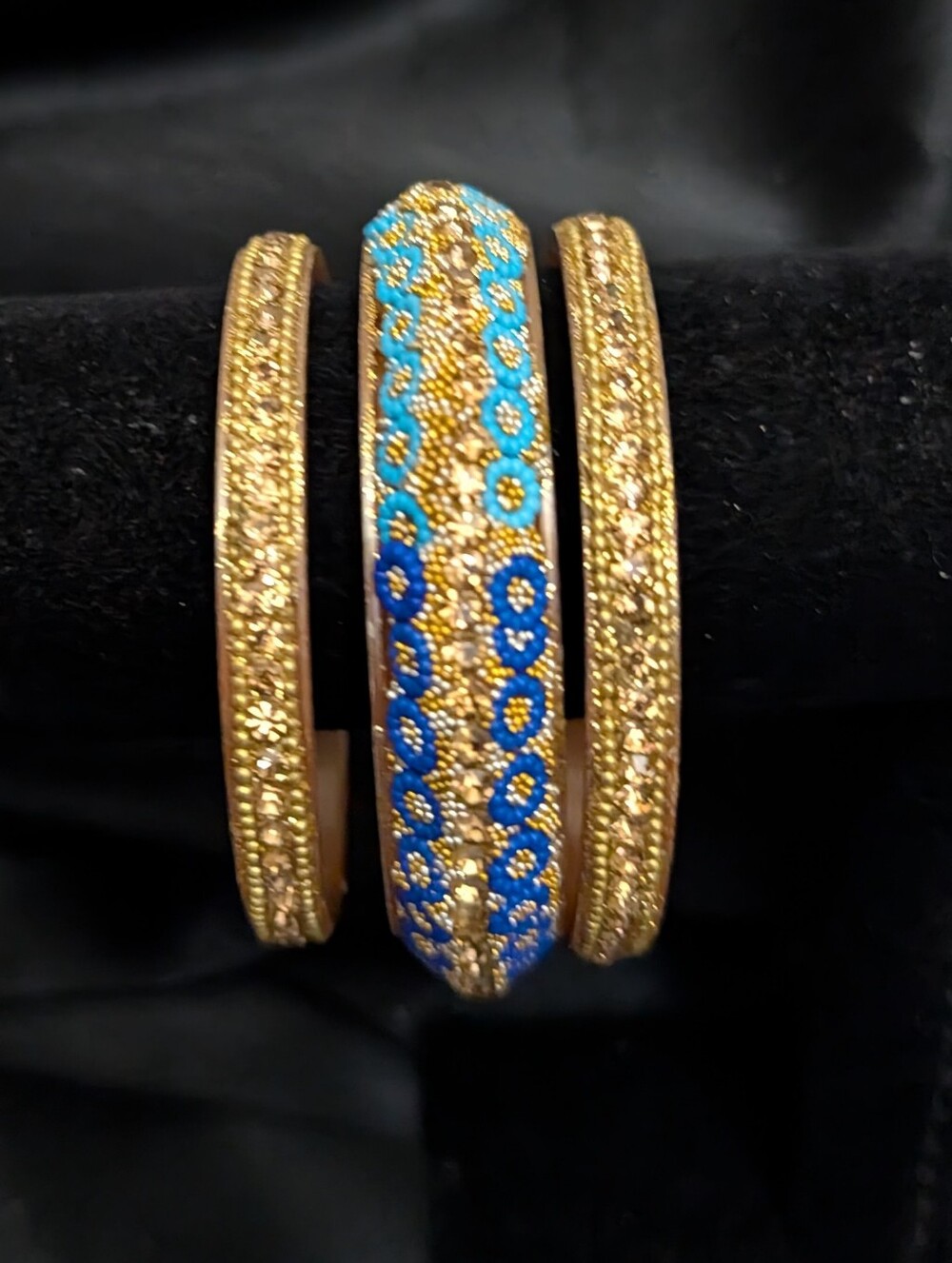 #47. Set Of Color Rhinestone Bangles 2.4" - Picture 1 of 4
